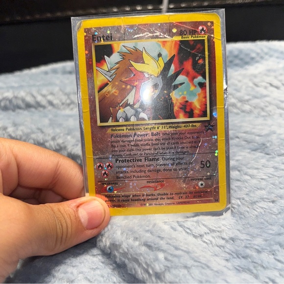 34 Reverse Holographic Entei Black Star Promo 1995 Pokemon Card - Picture 3 of 5